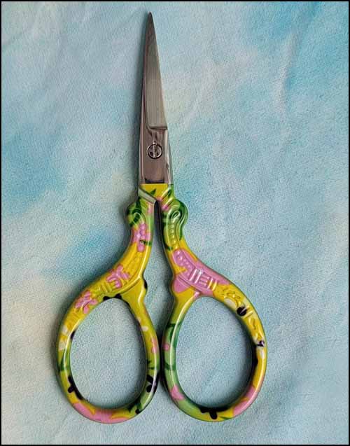 Lime and Yellow Floral Embroidery Scissors