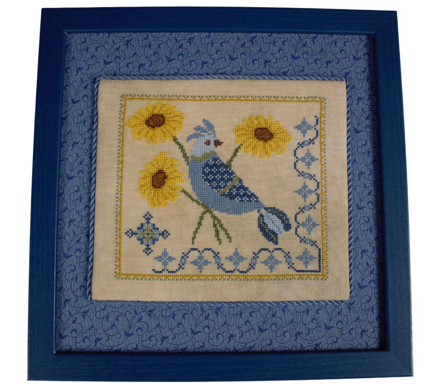 A Bluebird's Sunflower Serenade