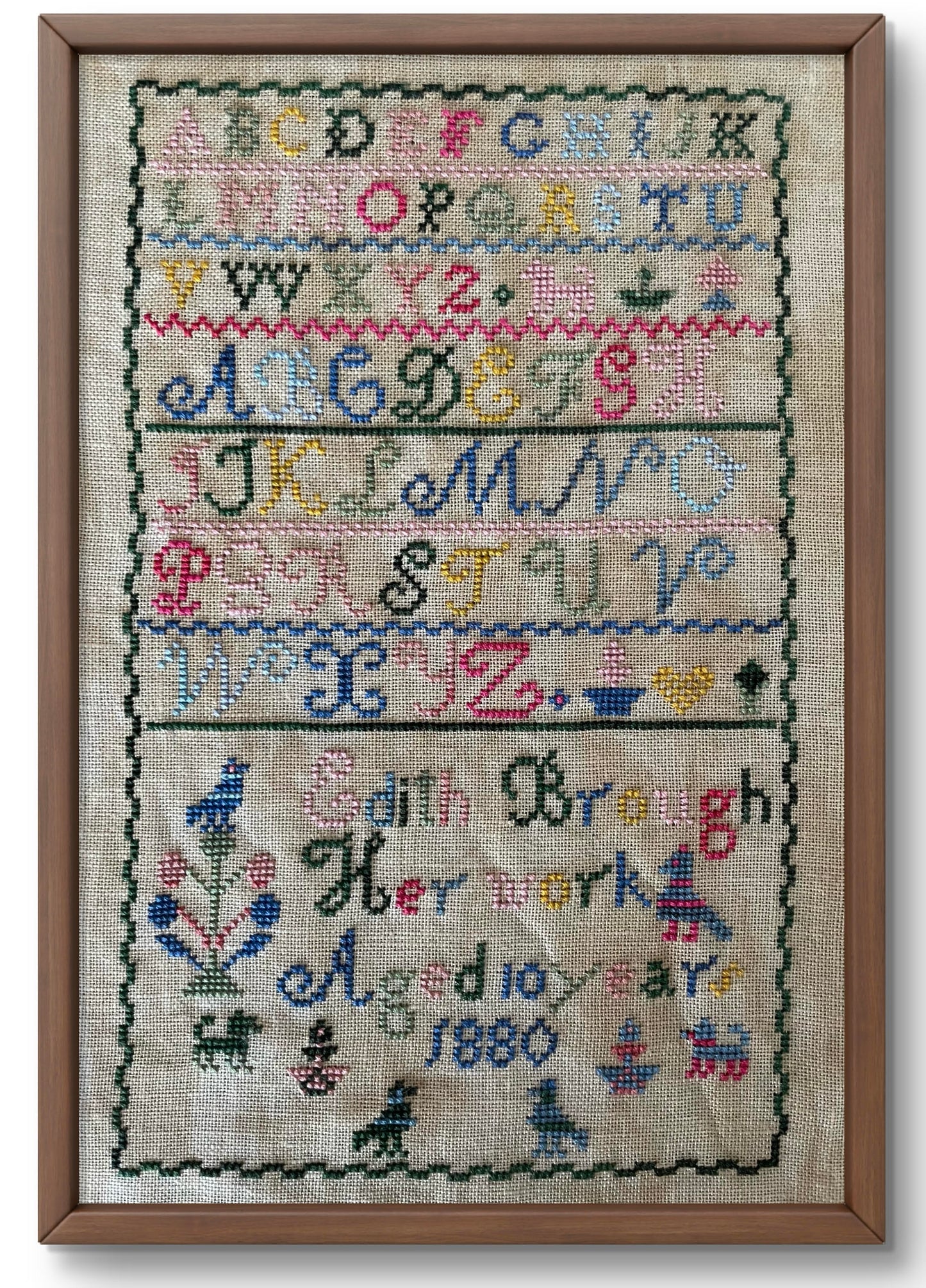 Edith Brough 1880 Sampler
