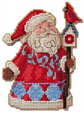 Santa and Cardinal Birdhouse