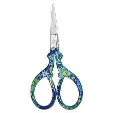 Blue Floral Embroidery Scissors