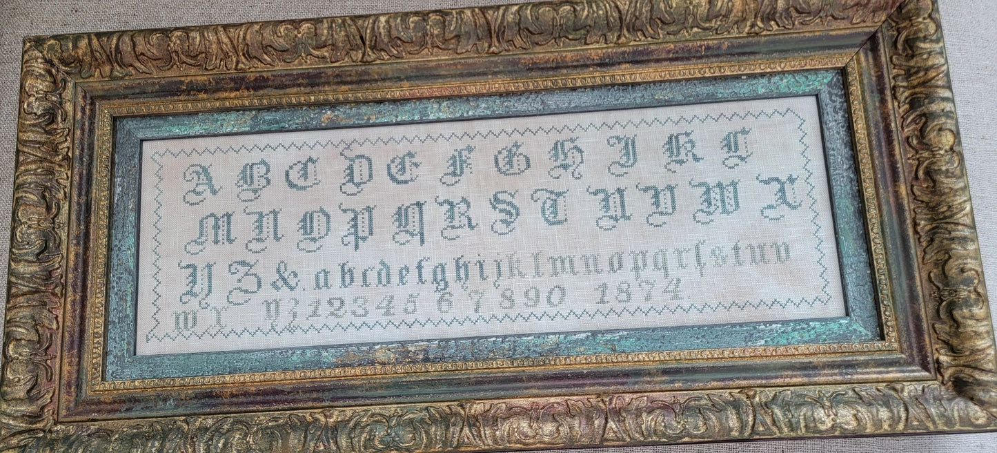 Sesquicentennial Alphabet in Blue 1874