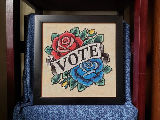 Vote/Love with Roses Tattoo
