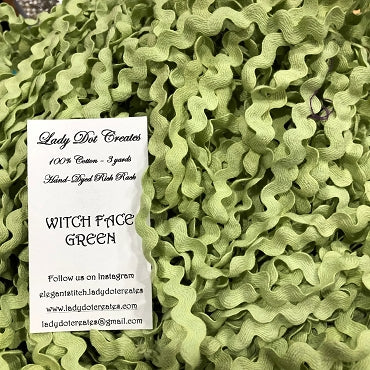 Witch Face Green Rick Rack