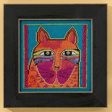 Wild Orange Cat - Laurel Burch - 28ct linen