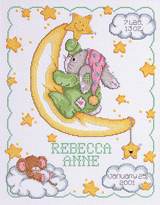 Crescent Moon Birth Announcement