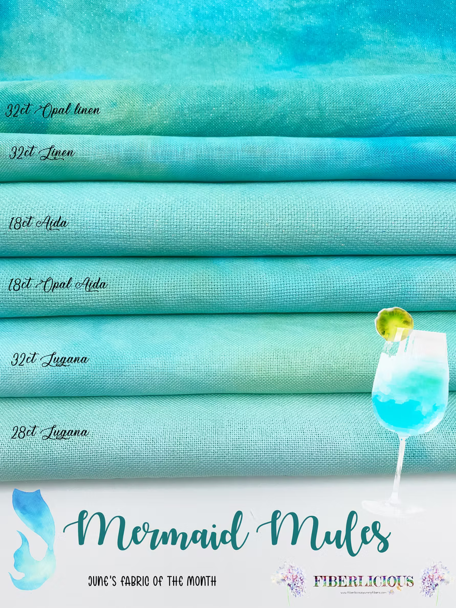 Mermaid Mules- 32 Hand Dyed Linen - Fiberlicious Yummy Fibers