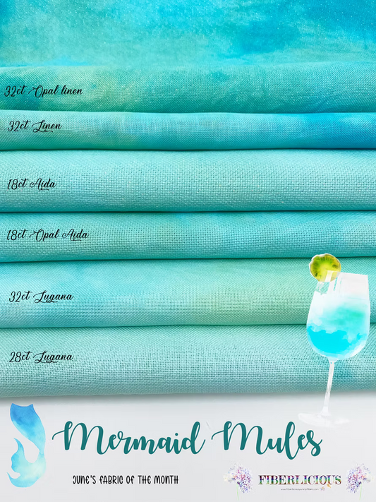 Mermaid Mules- 32 Hand Dyed Linen - Fiberlicious Yummy Fibers