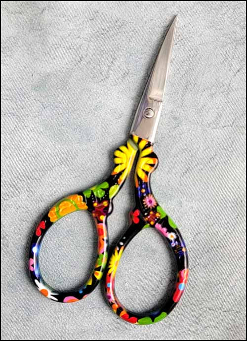 Navy Floral Embroidery Scissors