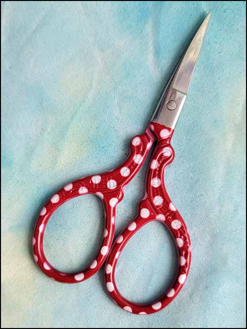 Red and White Polka Dot Embroidery Scissors