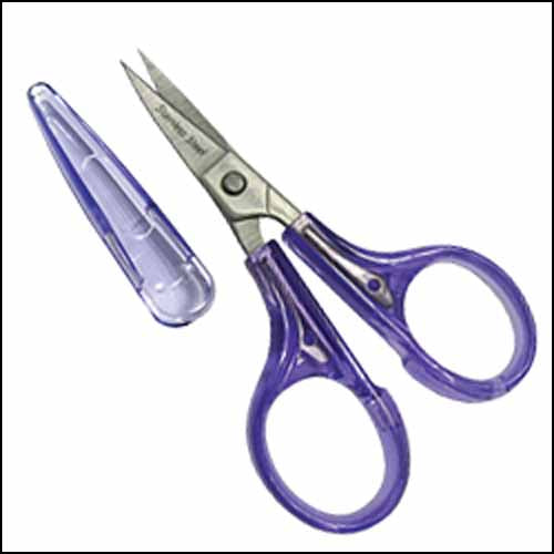 Curved Lavender Cotton Candy Embroidery Scissors