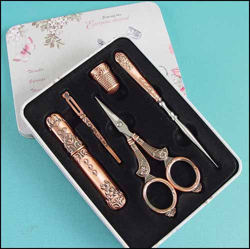 Copper Scissors Set in Gift Box