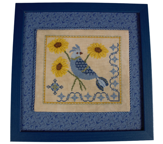 A Bluebird's Sunflower Serenade
