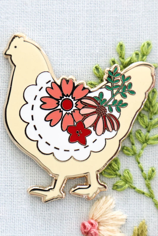 Farmhouse Floral Chicken Magnetic Needleminder
