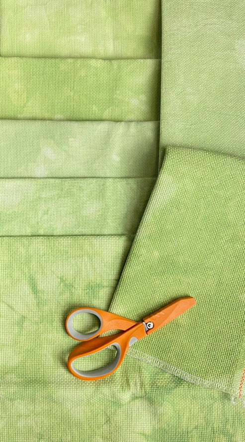 Lima Bean - 18 Hand Dyed Aida - Mystic Fabrics