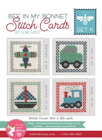 Bee in My Bonnet Stitch Cards -  Set K