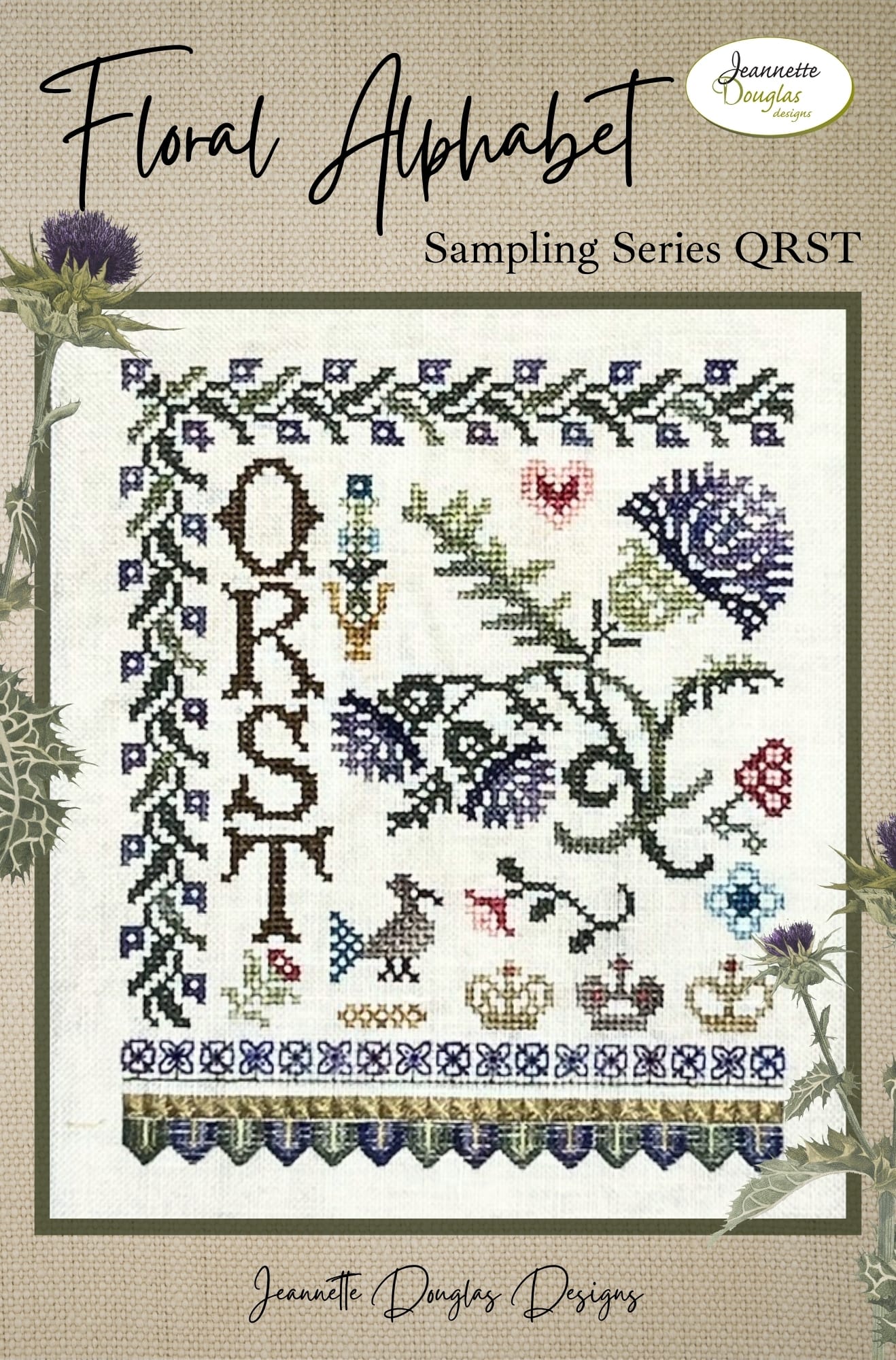 Floral Alphabet Samplings Series: QRST