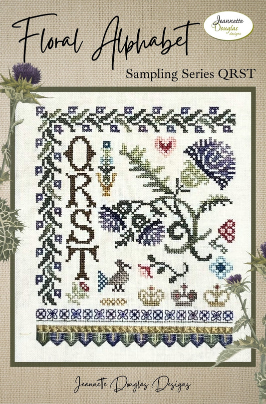 Floral Alphabet Samplings Series: QRST