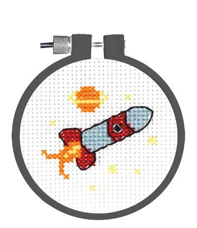 Rocket Ship Cross Stitch Mini