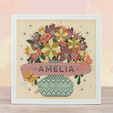Modern Baby Sampler - Bouquet & Butterflies