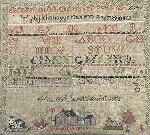 Mary A Jewett 1853 Sampler