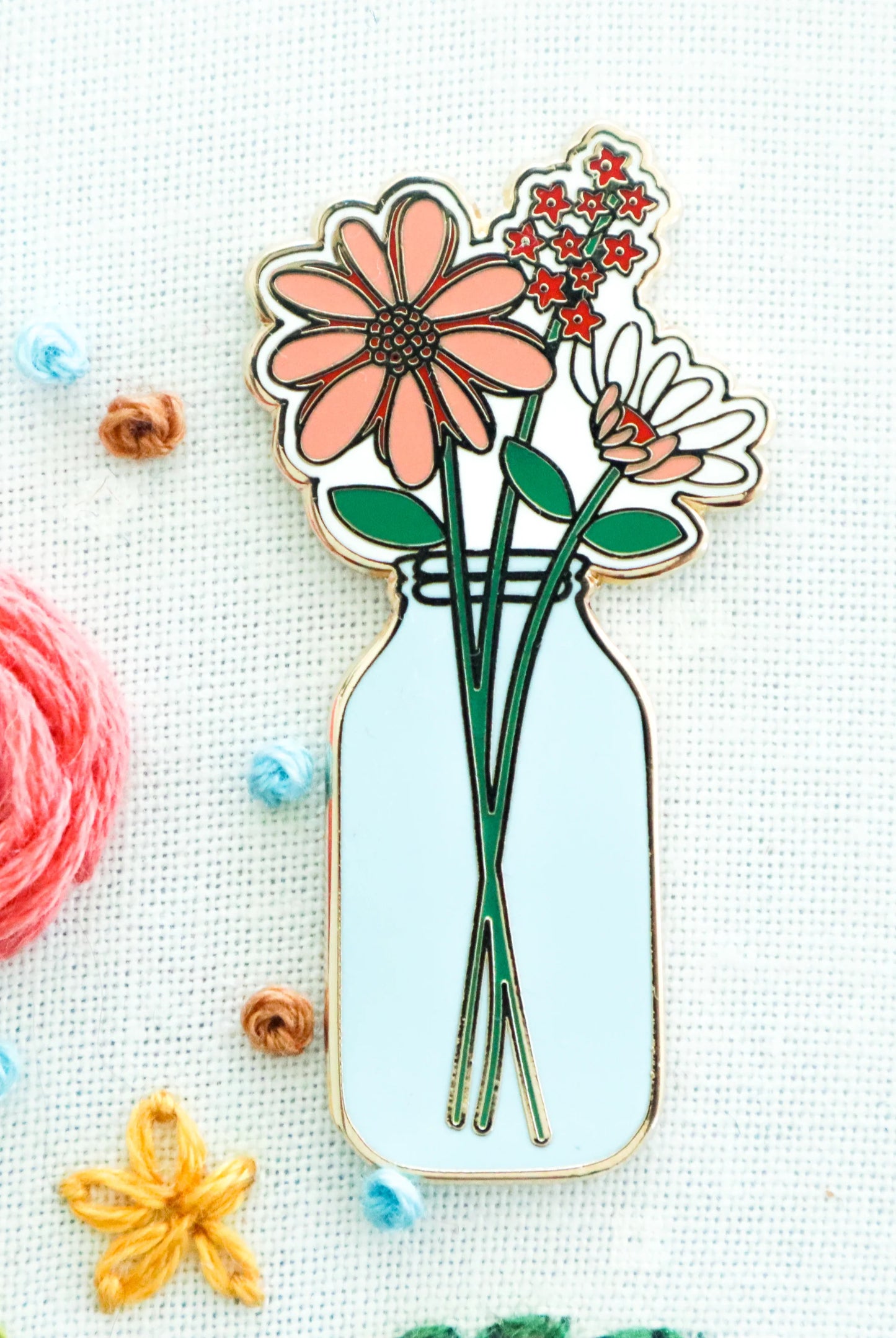 Mason Jar Vase Magnetic Needleminder