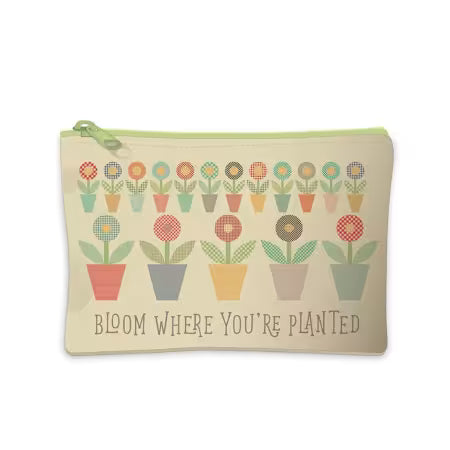 Gingham Garden Large Canvas Zipper Bag