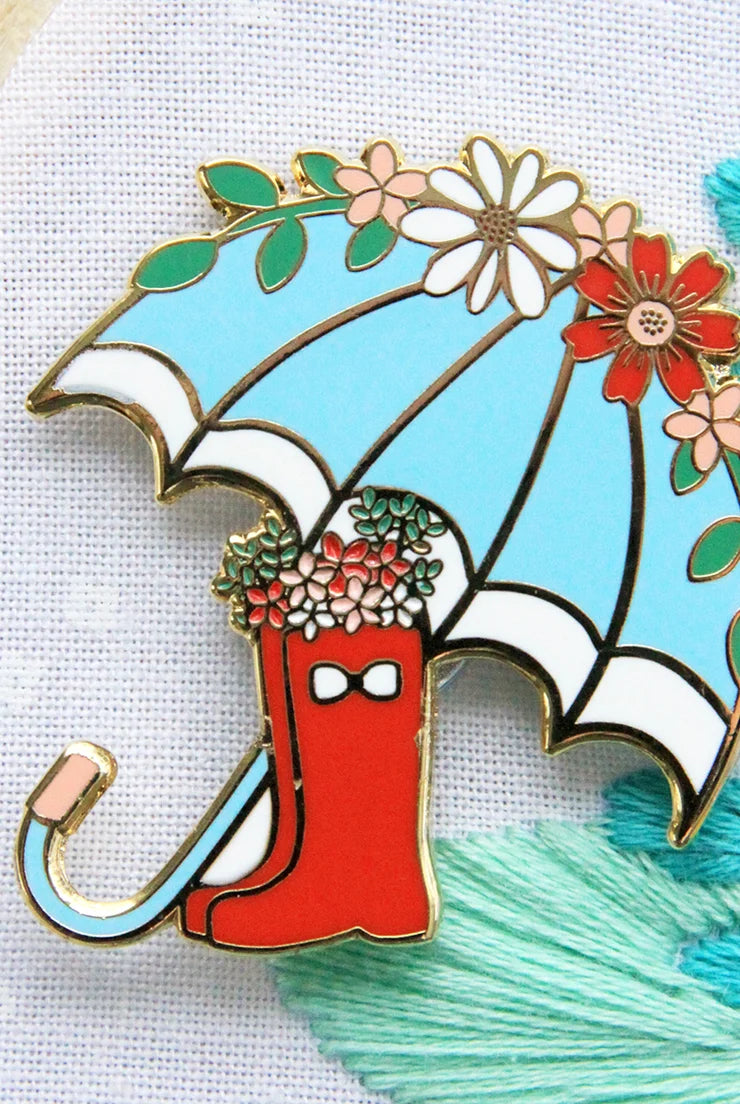 Floral Umbrella and Boots Magnetic Needleminder