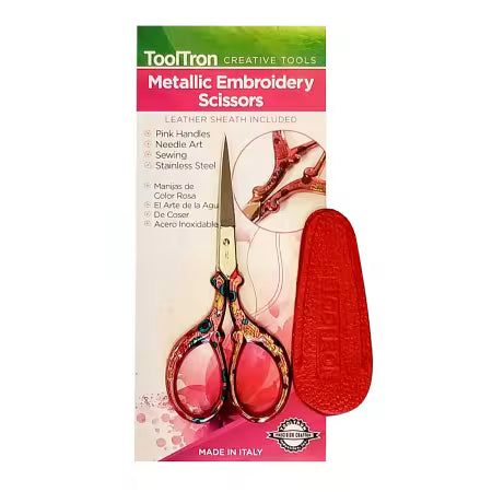 Metallic Embroidery Scissors 3.5" - Red