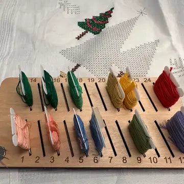 Wooden Bobbin Organizer - 24 Slot