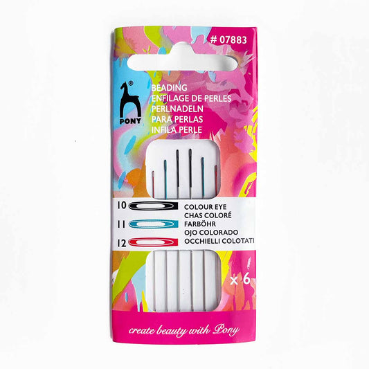 Pony Beading Needles with Color Eyes -  size 10