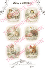 Born a Stitcher Sticker Sheet (6 stickers)
