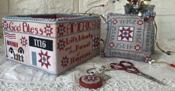 American Patriotic Sewing Basket